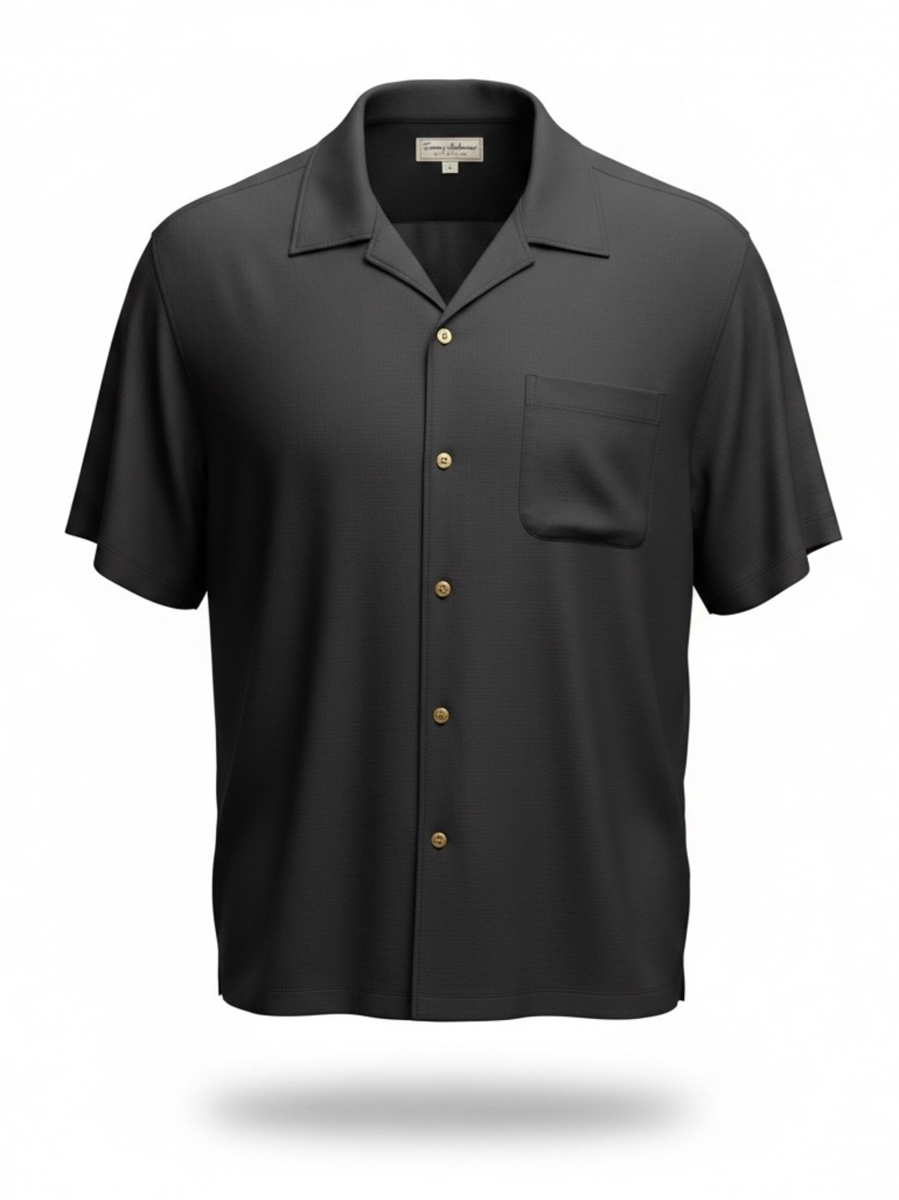 Tommy Bahama Big Cluster Black Short-Sleeve Camp Collar Button-Front Shirt